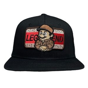 Gorra Super Chapo Bros Bordada, Negra, Ajustable, Visera Plana